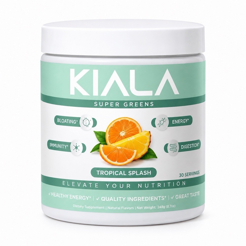 KIALA Super Greens Powder TROPICAL SPLASH 30 Servings Digestive Health Bloating